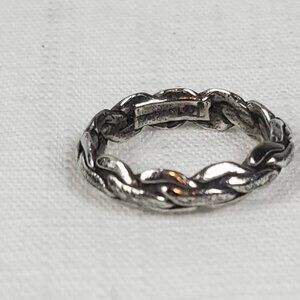Bell Trading Post 925 Sterling Silver Woven Rope Band Sz 15mm US 7.5